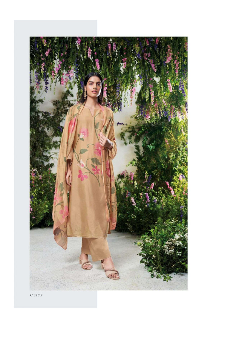 Ganga Fashion Nerissa Bemberg Russian Silk Printed Designer Salwar Kameez