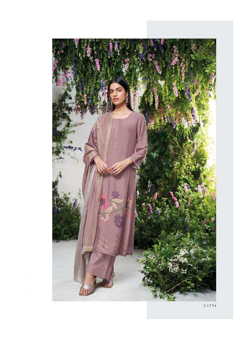 Ganga Fashion Nerissa Bemberg Russian Silk Printed Designer Salwar Kameez