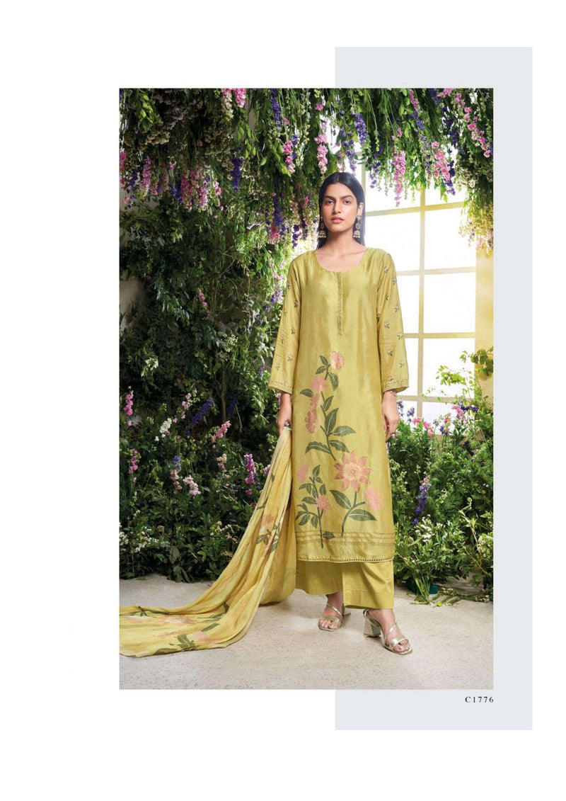 Ganga Fashion Nerissa Bemberg Russian Silk Printed Designer Salwar Kameez