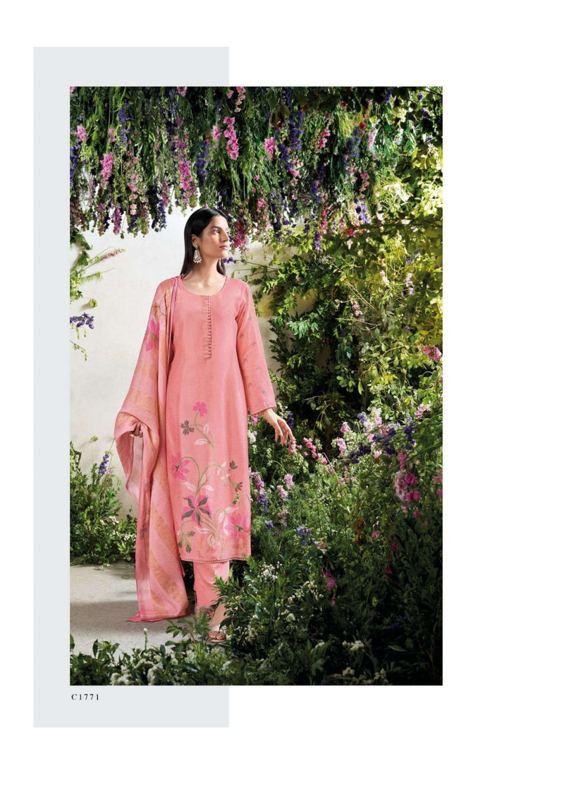 Ganga Fashion Nerissa Bemberg Russian Silk Printed Designer Salwar Kameez