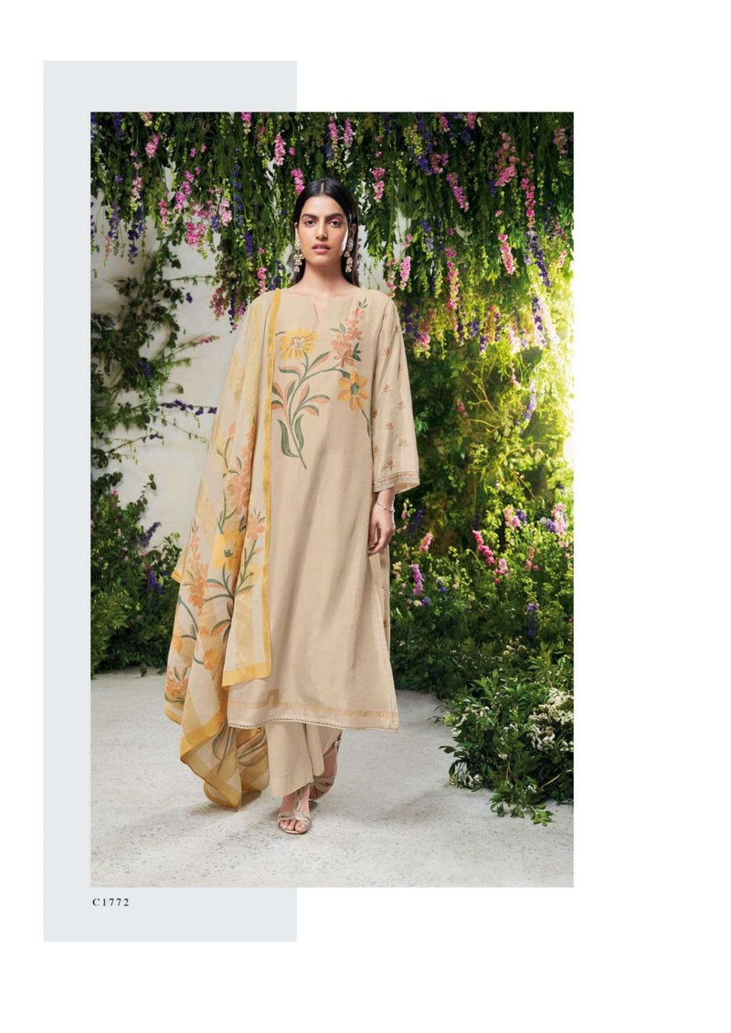 Ganga Fashion Nerissa Bemberg Russian Silk Printed Designer Salwar Kameez