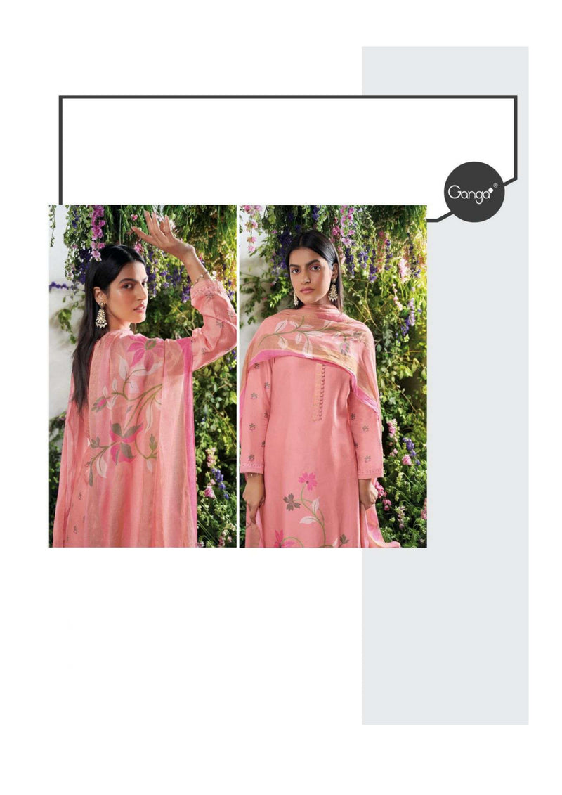 Ganga Fashion Nerissa Bemberg Russian Silk Printed Designer Salwar Kameez