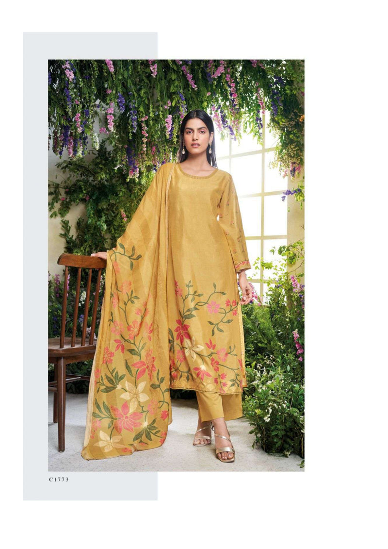 Ganga Fashion Nerissa Bemberg Russian Silk Printed Designer Salwar Kameez