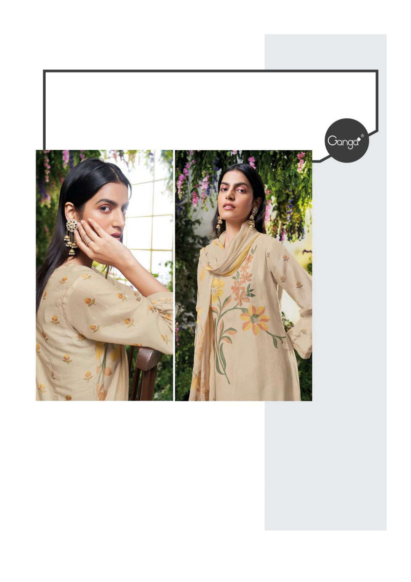 Ganga Fashion Nerissa Bemberg Russian Silk Printed Designer Salwar Kameez