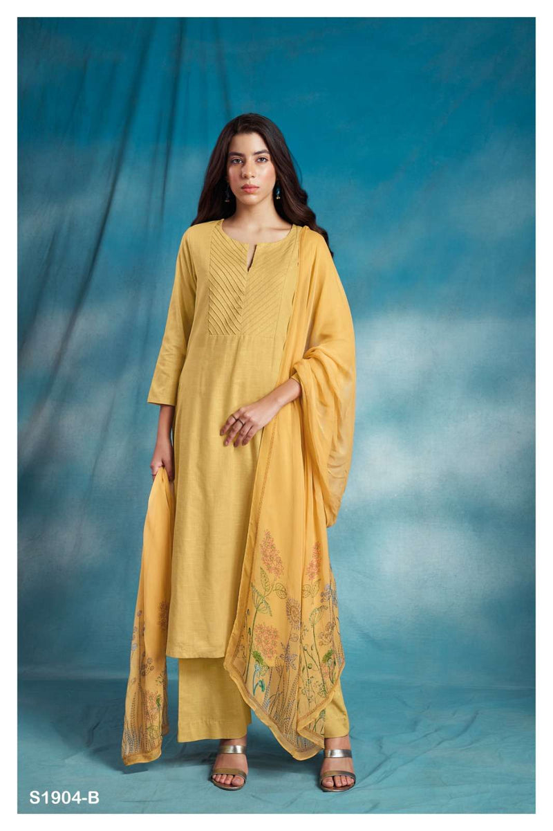 Ganga Ora 1904 Cotton Linen Fancy Casual Wear Salwar Kameez Materials