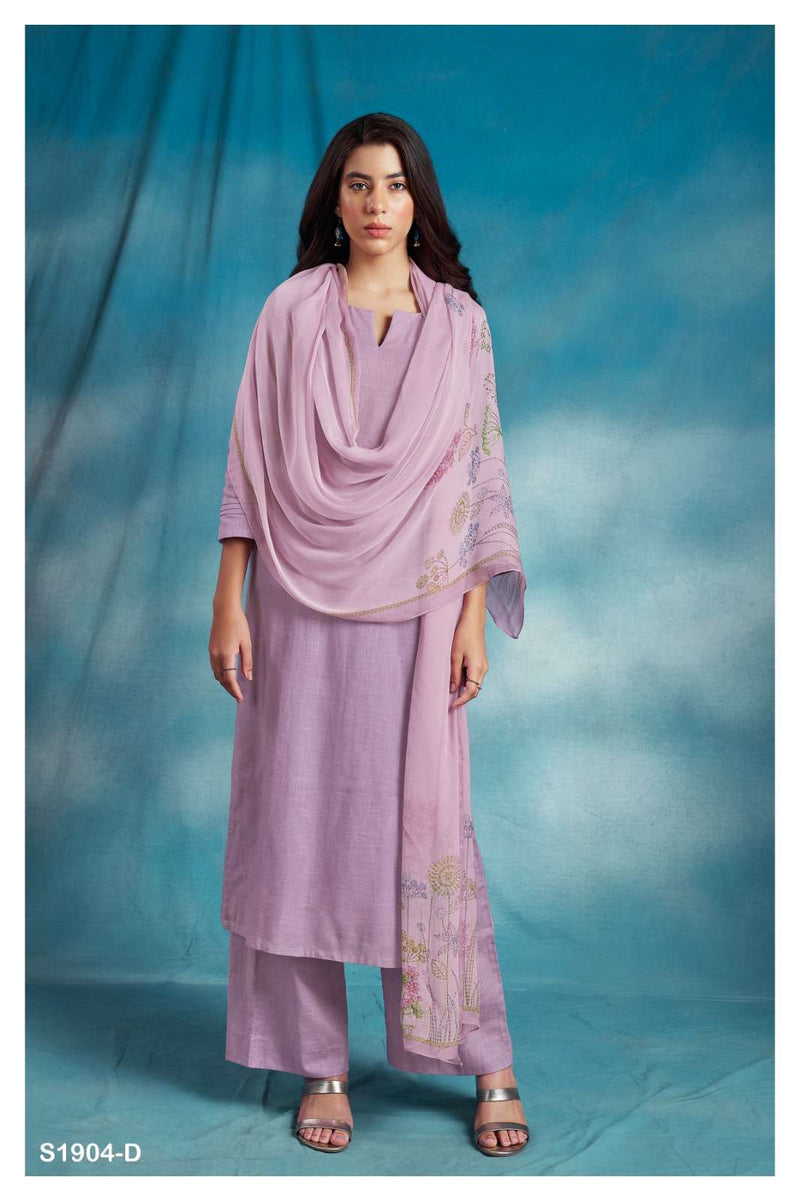 Ganga Ora 1904 Cotton Linen Fancy Casual Wear Salwar Kameez Materials