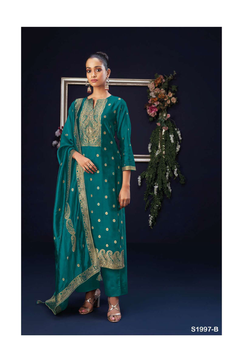 Ganga Fashion Orsa 1997 Silk Jacquard Hand Work Designer Wedding Wear Salwar Kameez