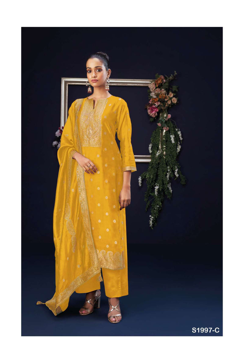 Ganga Fashion Orsa 1997 Silk Jacquard Hand Work Designer Wedding Wear Salwar Kameez