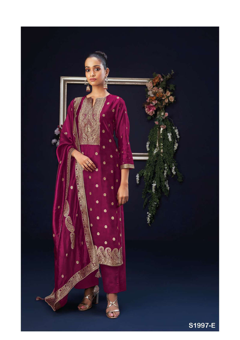 Ganga Fashion Orsa 1997 Silk Jacquard Hand Work Designer Wedding Wear Salwar Kameez