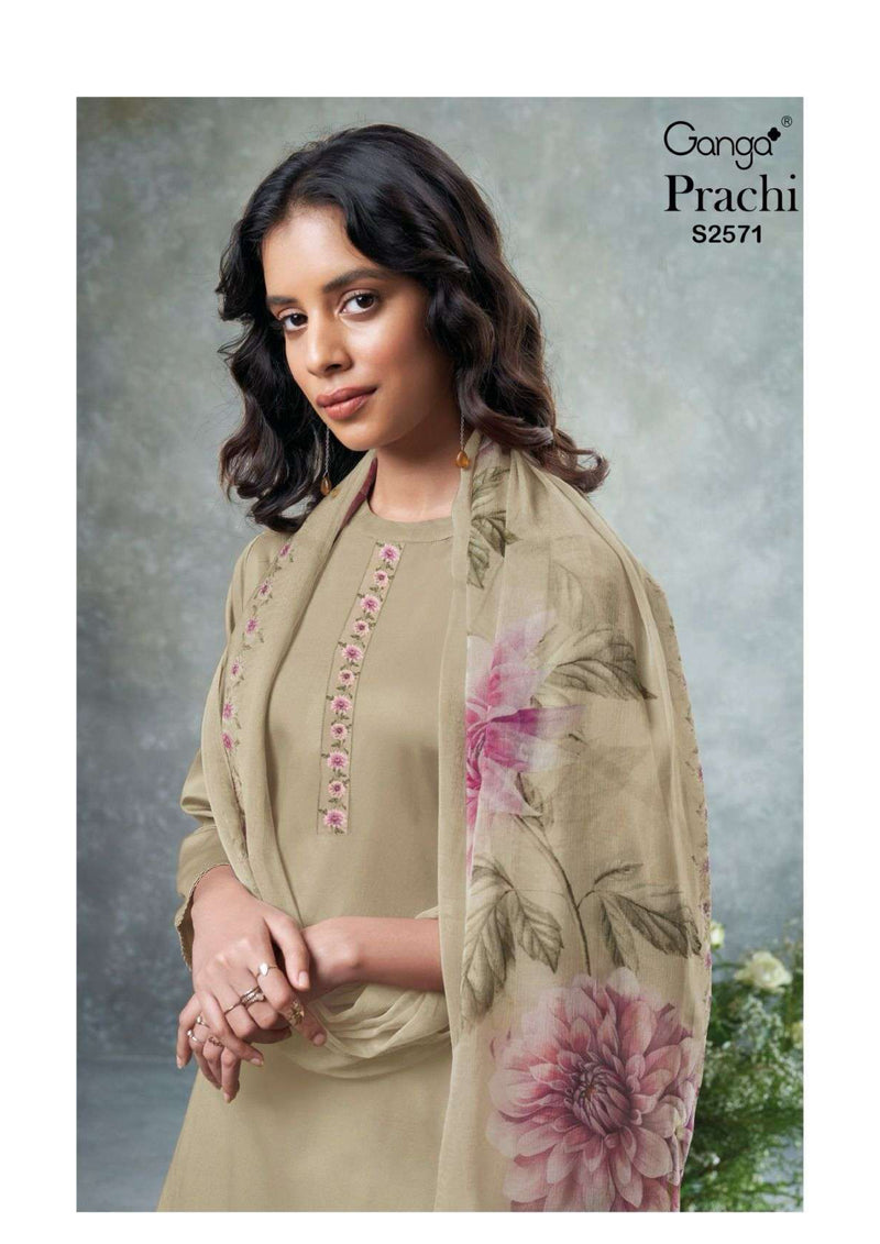 Ganga Fashion Prachi 2571 Cotton Silk Printed Stylish Salwar Suit Collection