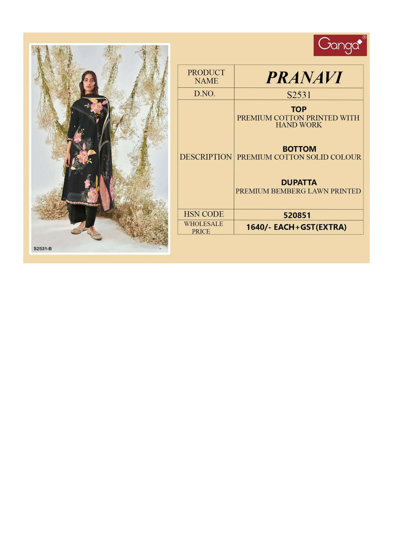Ganga Fashion Pranavi 2531 Cotton Printed Fancy Salwar Kameez
