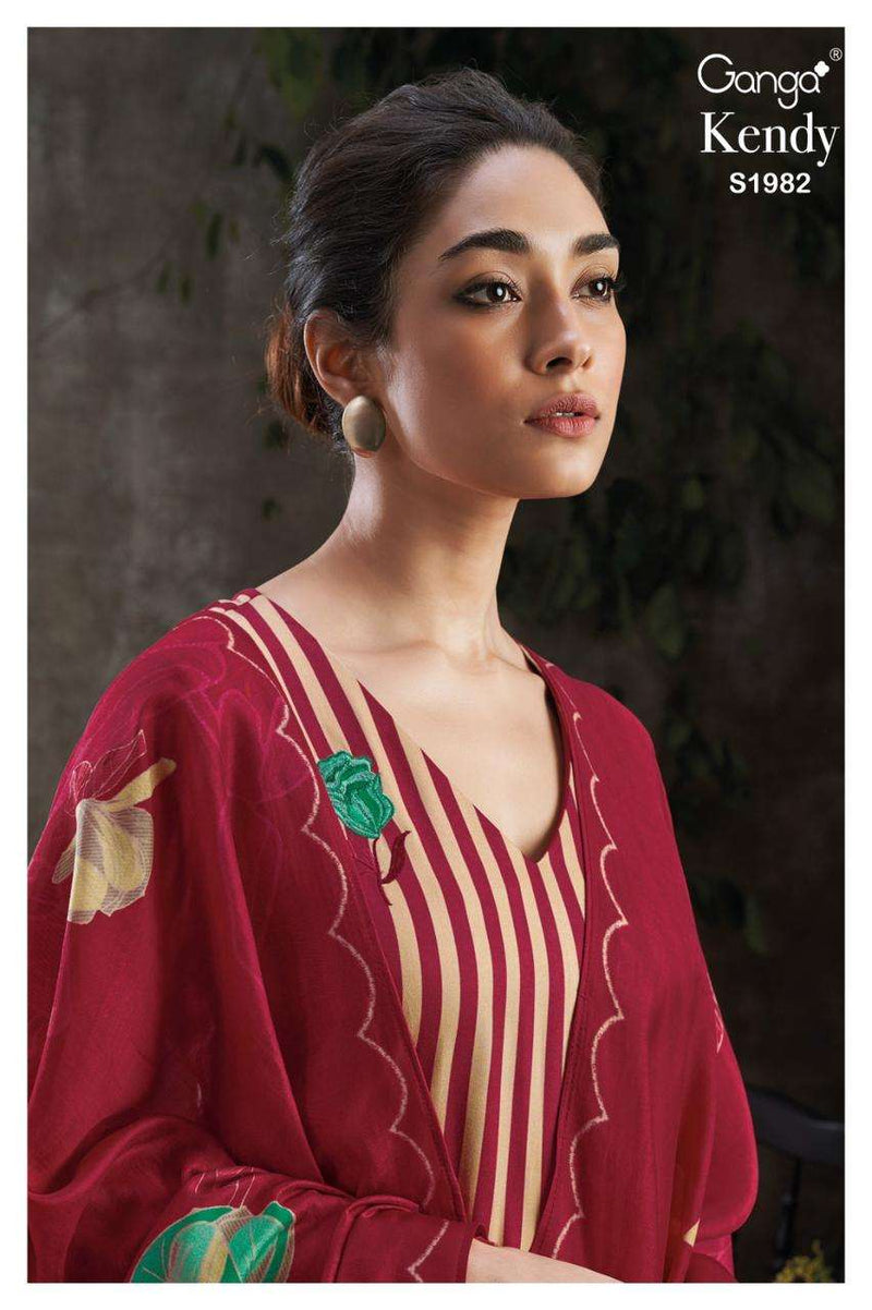Ganga Kendy 1982 Wool Printed Embroidery Exclusive Salwar Kameez Collection