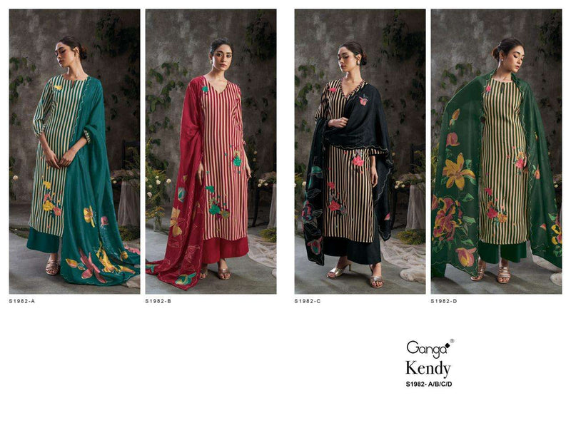 Ganga Kendy 1982 Wool Printed Embroidery Exclusive Salwar Kameez Collection
