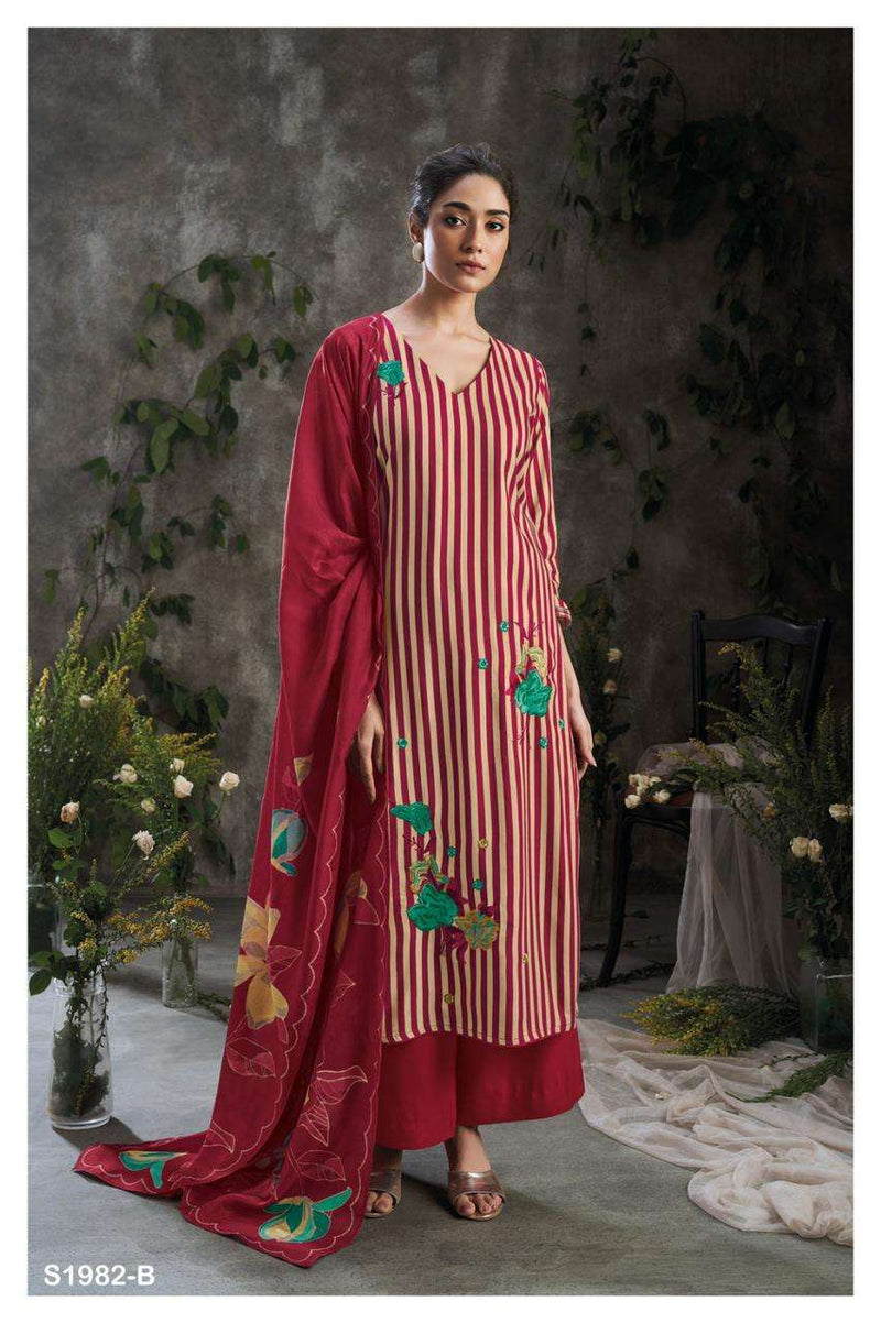 Ganga Kendy 1982 Wool Printed Embroidery Exclusive Salwar Kameez Collection