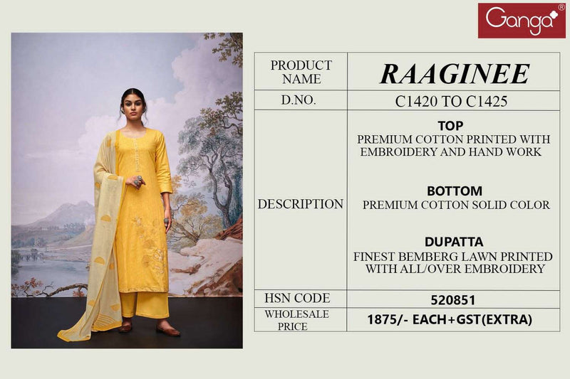 Ganga Present Raaginee Amazing Embroidered Printed Salwar Kameez