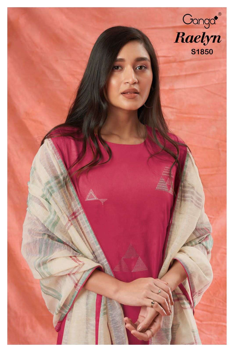 Ganga Raelyn 1850 Adorable Fancy Work Single Salwar Kameez