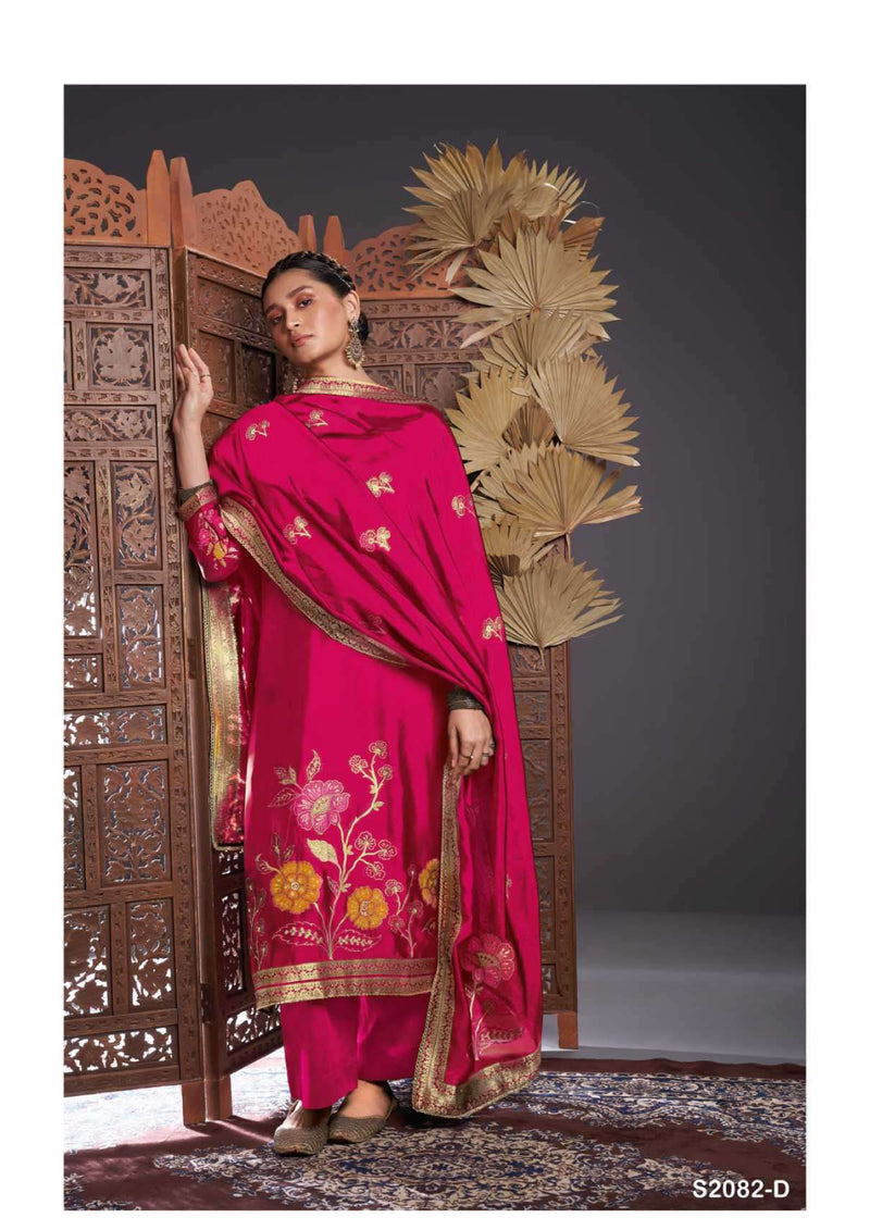 Ganga Fashion Rue 2082 Silk Jacquard Festiv Wear Salwar Suit