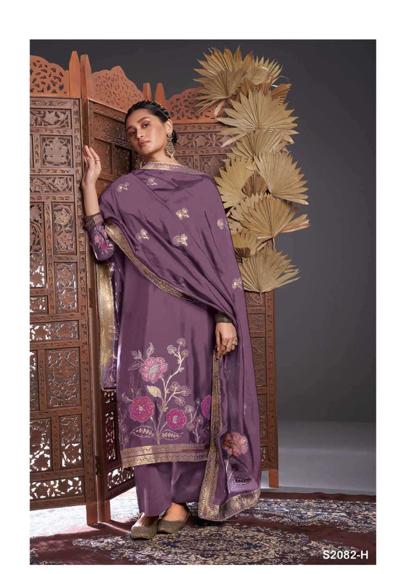Ganga Fashion Rue 2082 Silk Jacquard Festiv Wear Salwar Suit