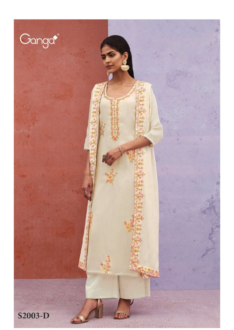 Ganga Fashion Ruhani 2003 Bemberg Silk Thread Embroidery Wedding Wear Salwar Kameez