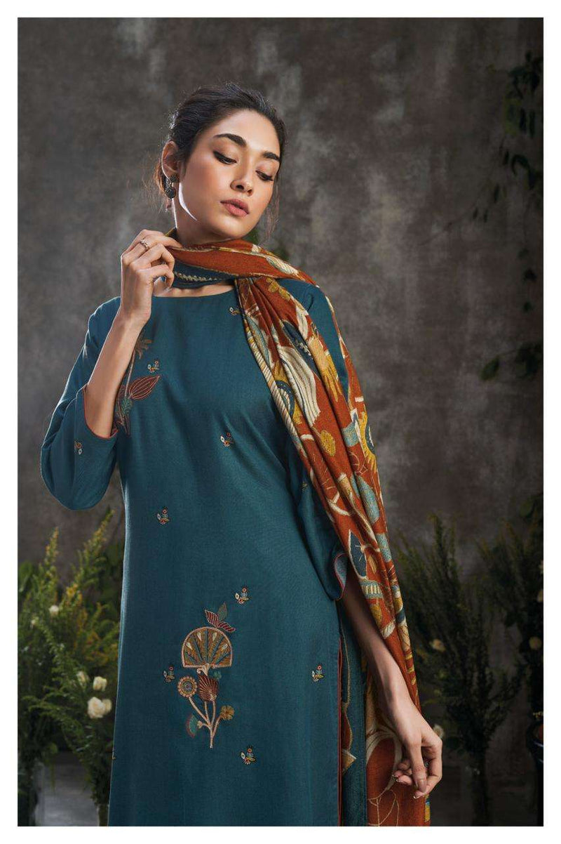 Ganga Shea 1983 Pure Pashmina Printed With Embroidery Salwar Kameez Collection