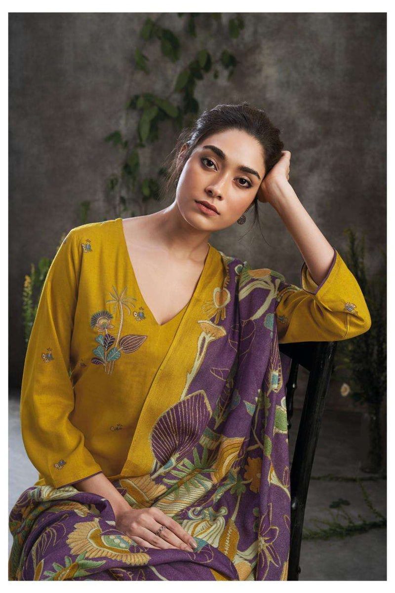 Ganga Shea 1983 Pure Pashmina Printed With Embroidery Salwar Kameez Collection