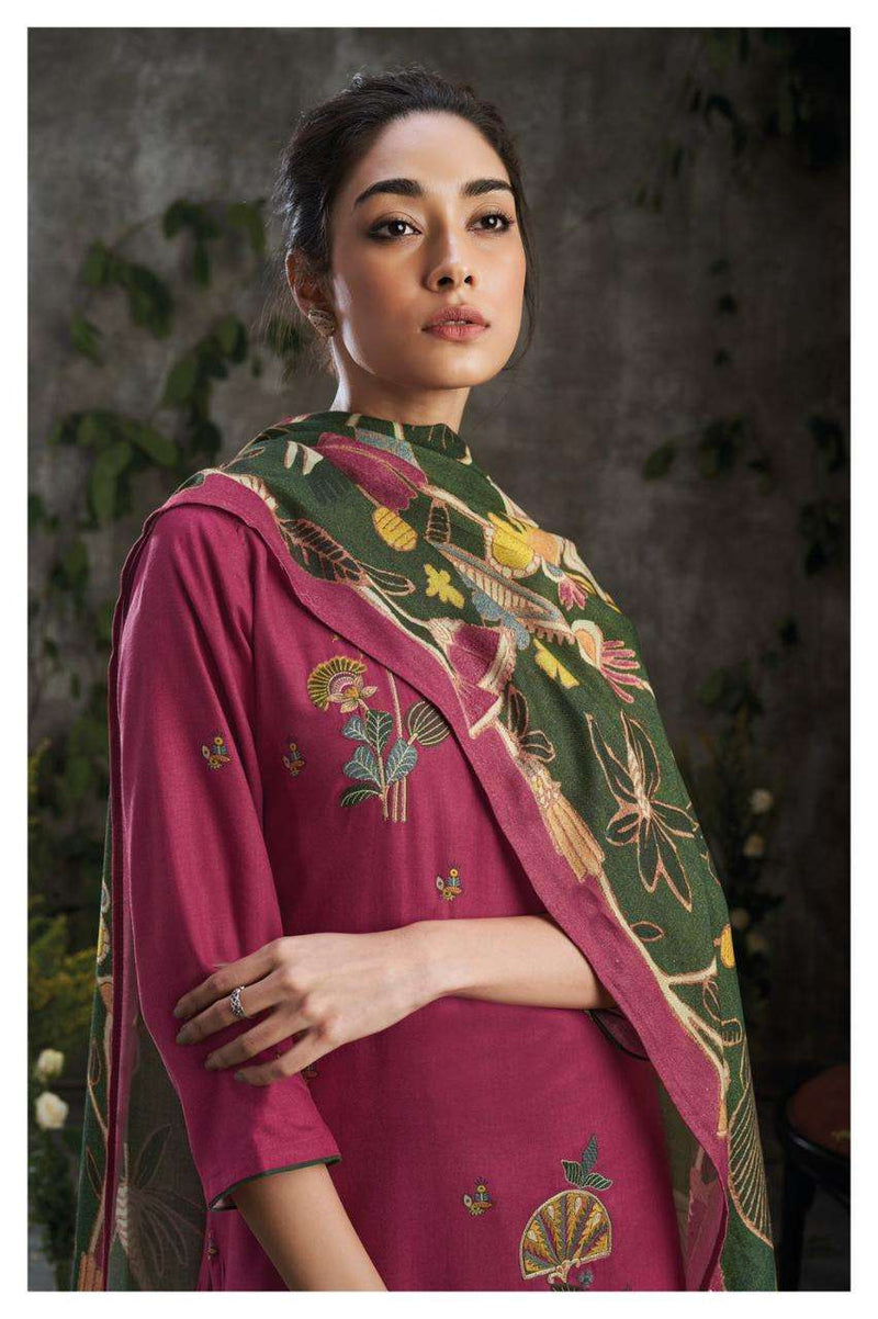 Ganga Shea 1983 Pure Pashmina Printed With Embroidery Salwar Kameez Collection