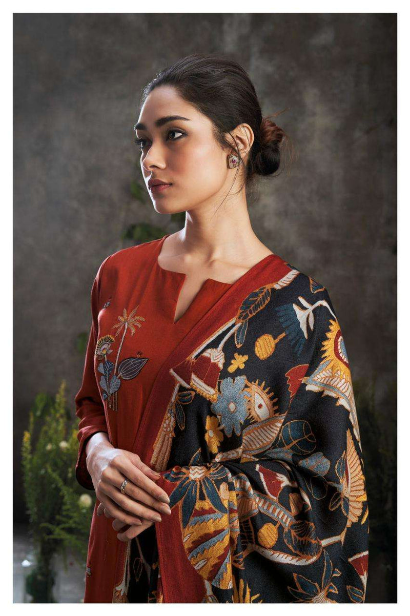 Ganga Shea 1983 Pure Pashmina Printed With Embroidery Salwar Kameez Collection