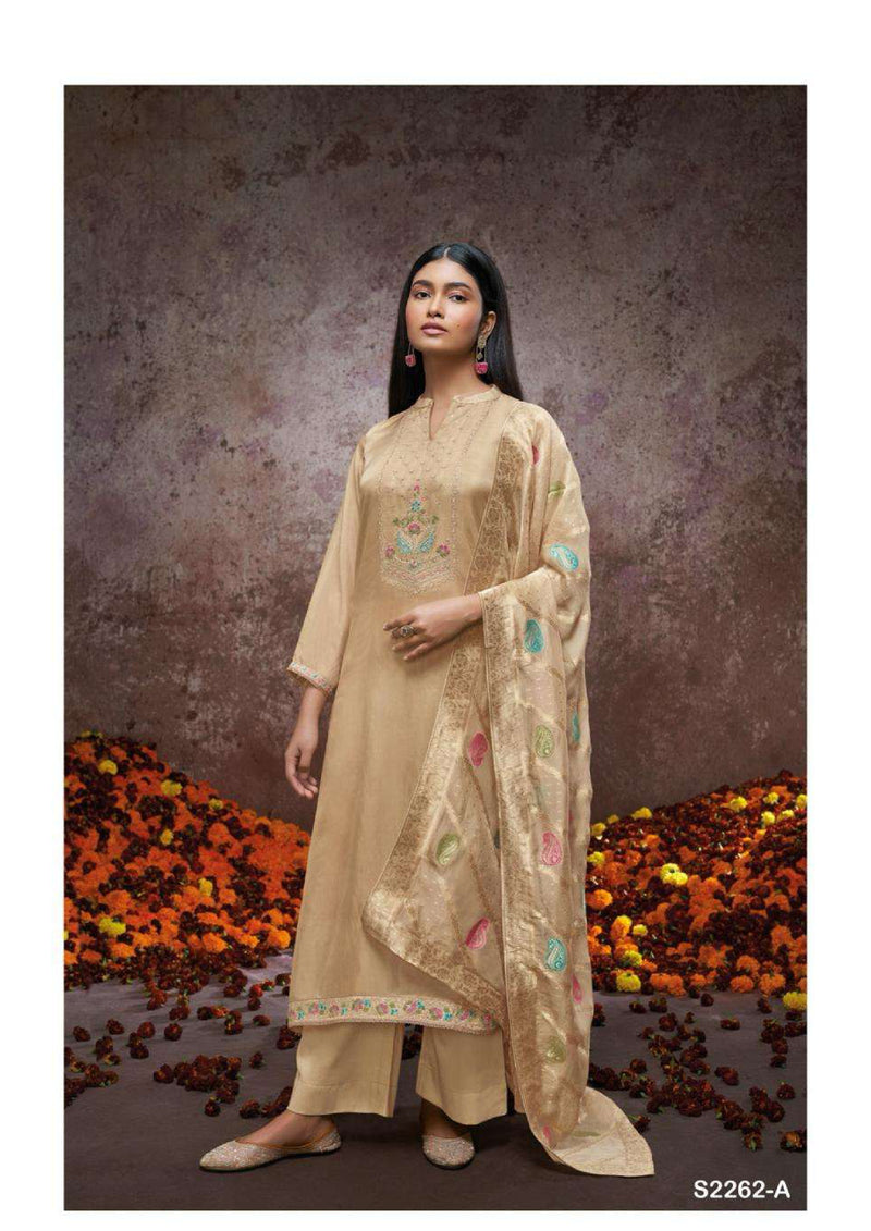 Ganga Fashion Talia 2262 Bemberg Habutai Silk Embroidery Salwar Suit
