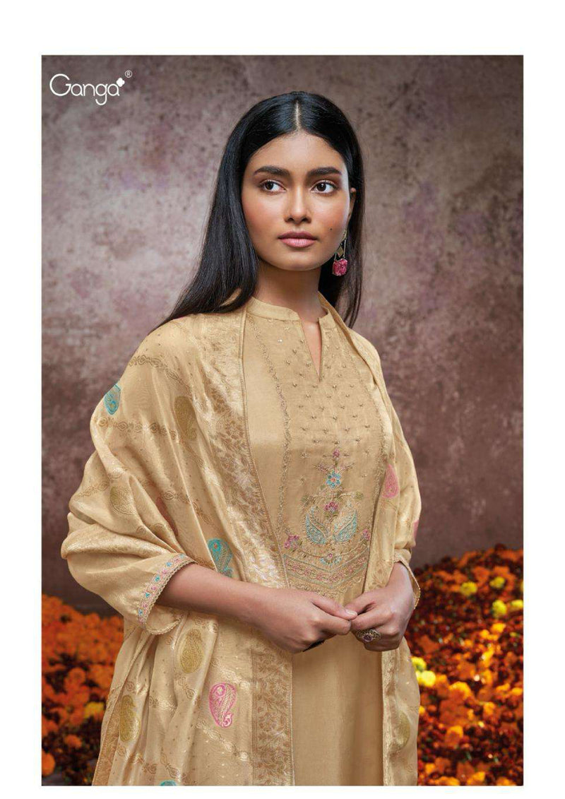 Ganga Fashion Talia 2262 Bemberg Habutai Silk Embroidery Salwar Suit