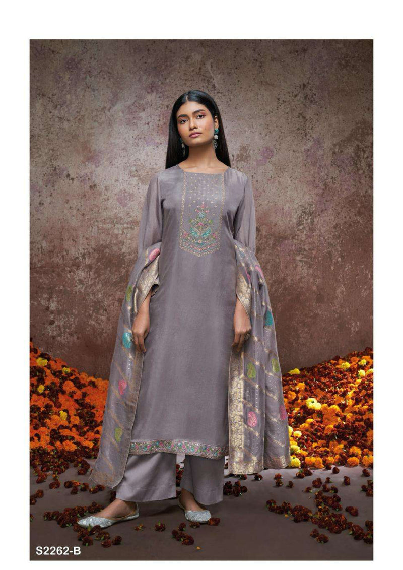 Ganga Fashion Talia 2262 Bemberg Habutai Silk Embroidery Salwar Suit