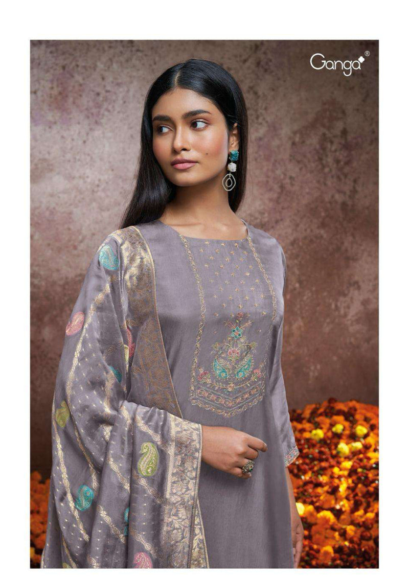 Ganga Fashion Talia 2262 Bemberg Habutai Silk Embroidery Salwar Suit