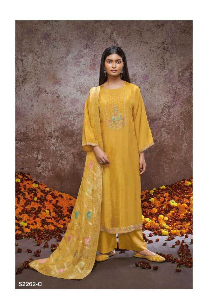 Ganga Fashion Talia 2262 Bemberg Habutai Silk Embroidery Salwar Suit