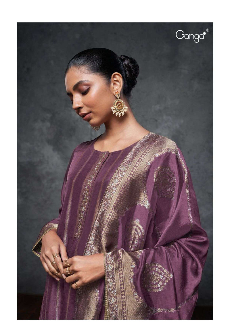Ganga Fashion Tamyara 2477 Organic Silk Wedding Wear Salwar Suit