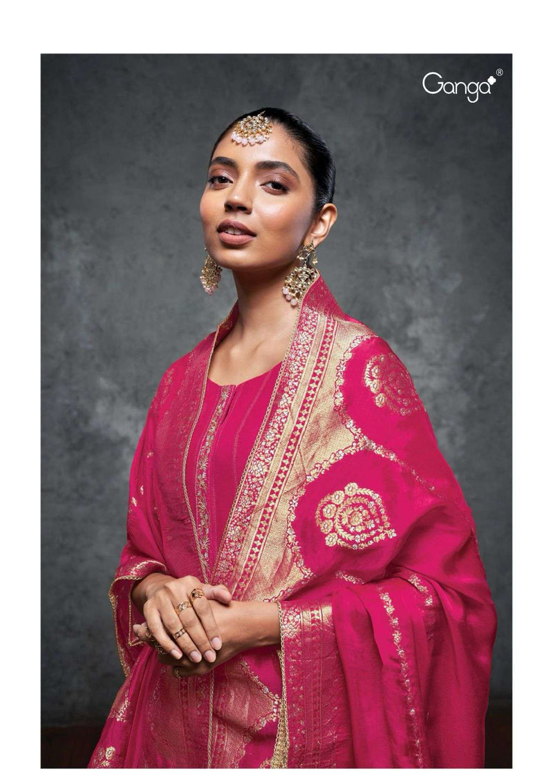 Ganga Fashion Tamyara 2477 Organic Silk Wedding Wear Salwar Suit