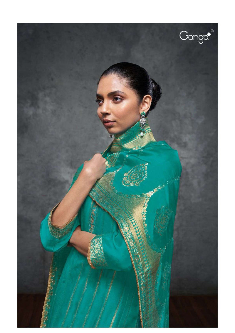 Ganga Fashion Tamyara 2477 Organic Silk Wedding Wear Salwar Suit