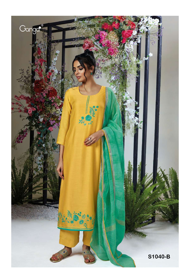 Ganga Fashion Vanya 1040 Bemberg Silk Heavy Designer Party Wear Salwar Suit