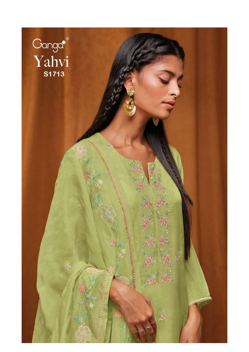 Ganga Fashion Yahvi 1713 A Bemberg Silk Festival Wear Salwar Kameez
