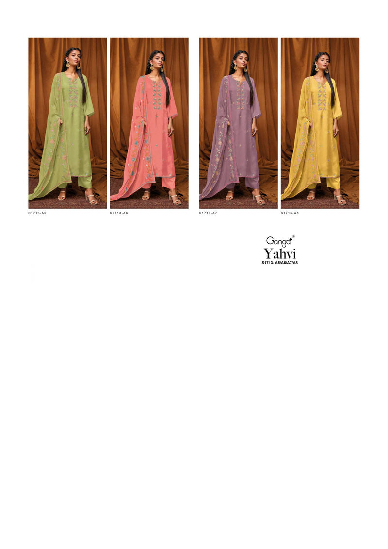 Ganga Fashion Yahvi 1713 A Bemberg Silk Festival Wear Salwar Kameez