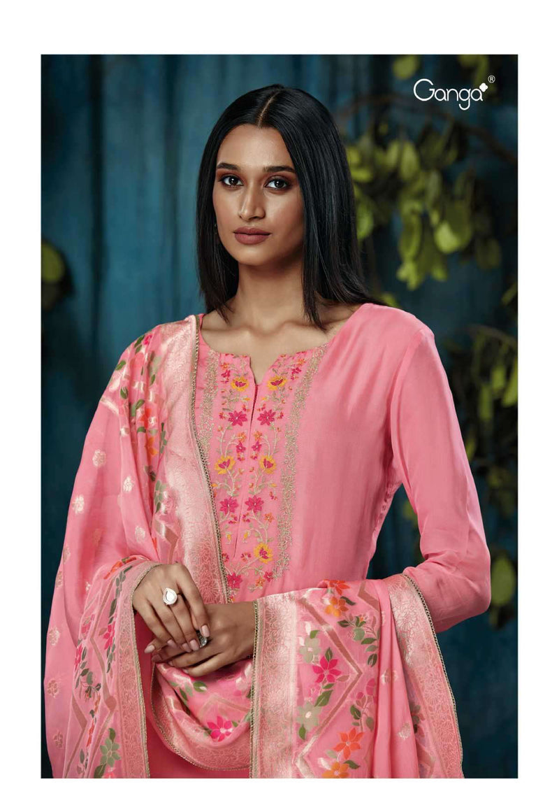 Ganga Fashion Zuri 1113 New Designs Organza Embroidery Designer Party Wear Salwar Suit