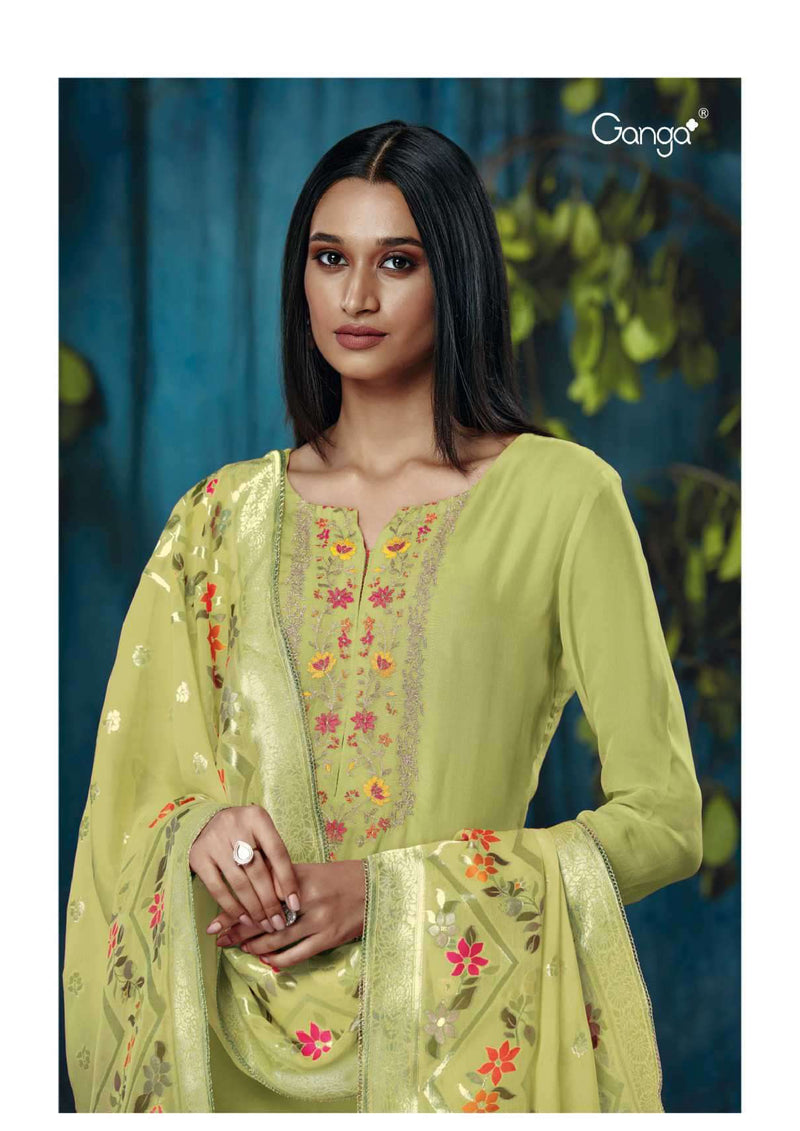 Ganga Fashion Zuri 1113 New Designs Organza Embroidery Designer Party Wear Salwar Suit