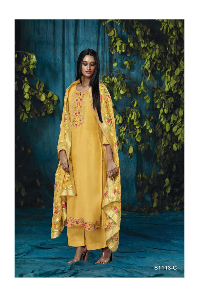 Ganga Fashion Zuri 1113 New Designs Organza Embroidery Designer Party Wear Salwar Suit