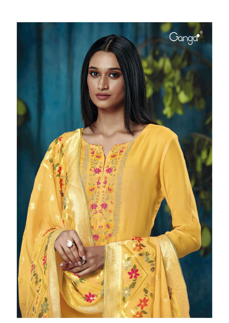 Ganga Fashion Zuri 1113 New Designs Organza Embroidery Designer Party Wear Salwar Suit