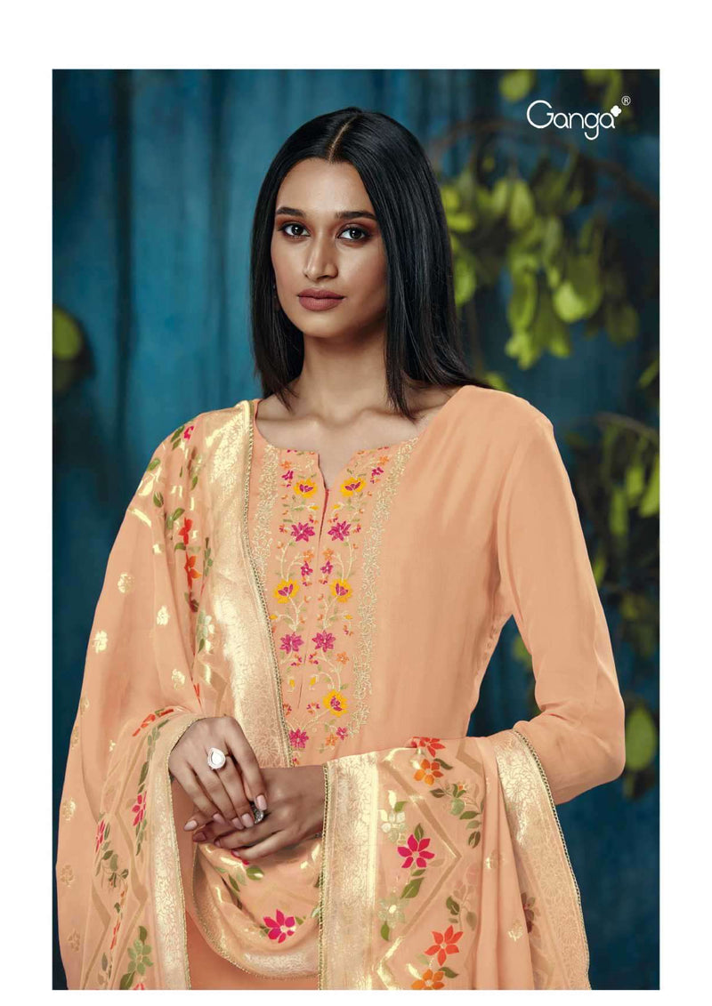Ganga Fashion Zuri 1113 New Designs Organza Embroidery Designer Party Wear Salwar Suit