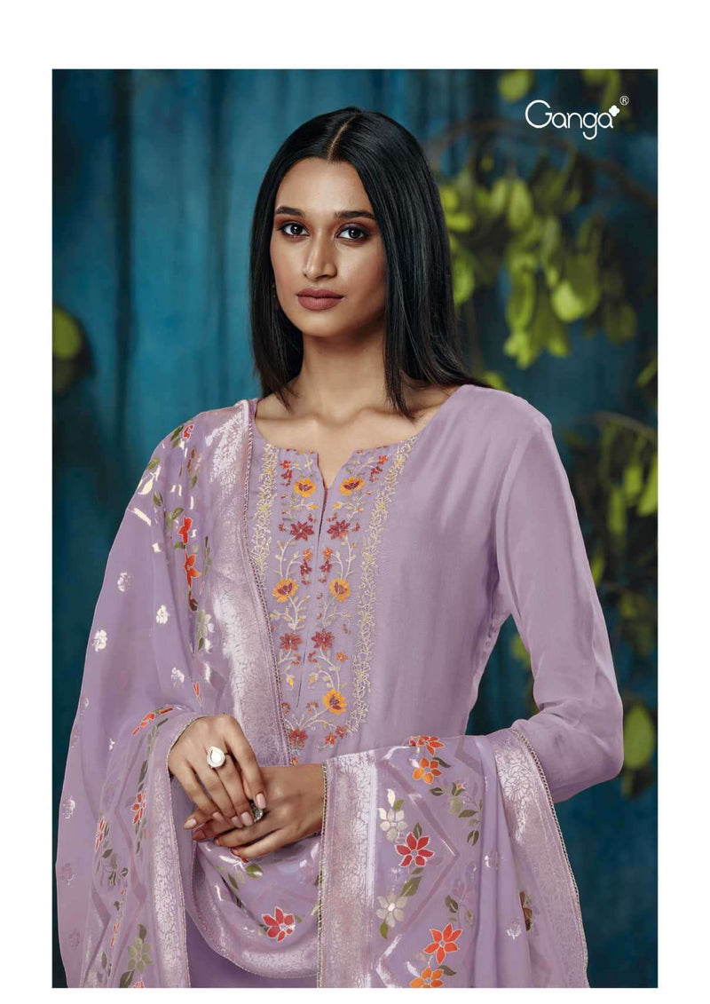 Ganga Fashion Zuri 1113 New Designs Organza Embroidery Designer Party Wear Salwar Suit