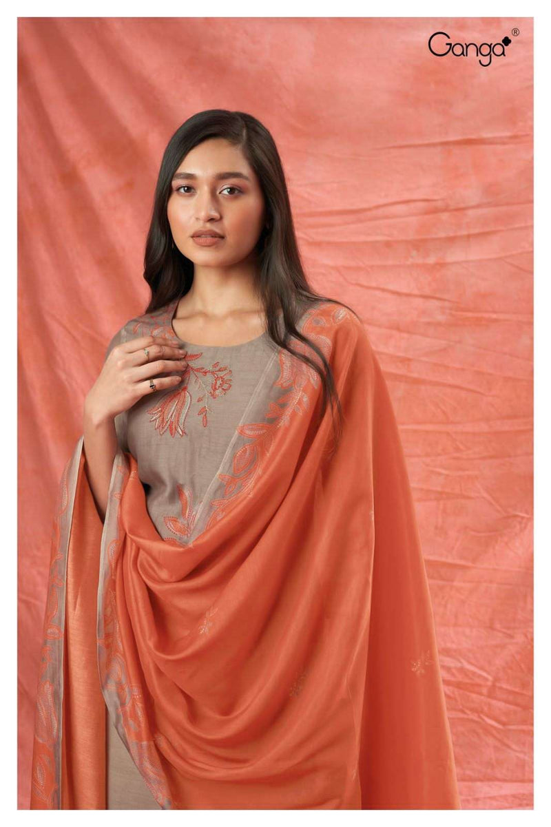 Ganga Zuriel 1781 Beautiful Printed With Work Salwar Kameez Material