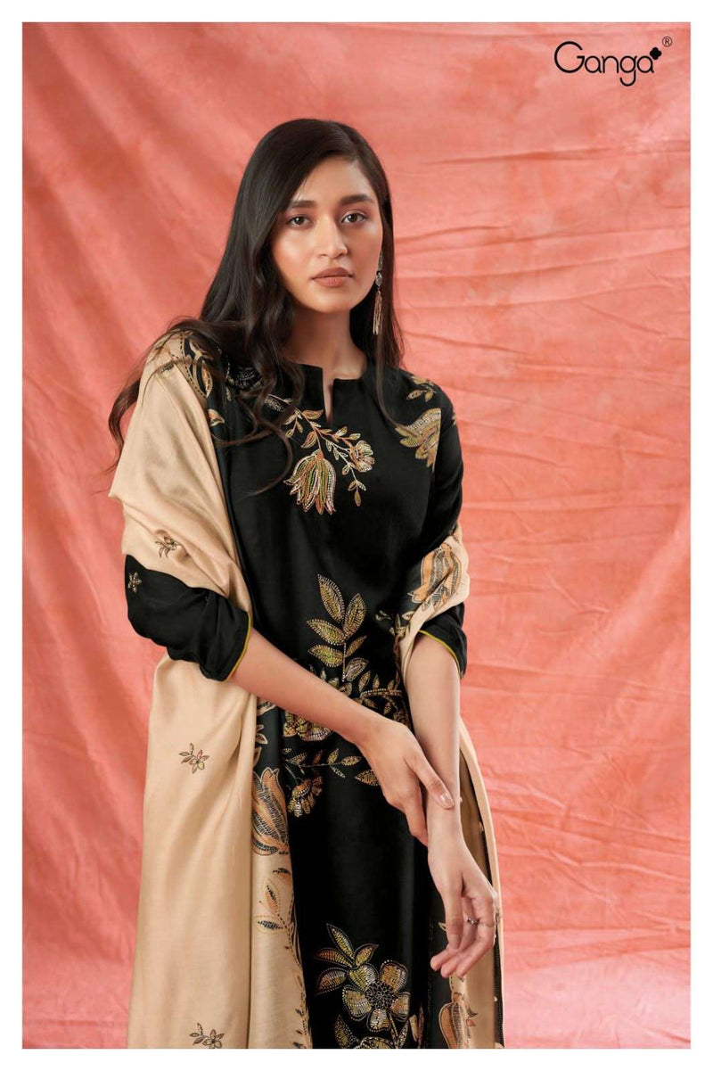 Ganga Zuriel 1781 Beautiful Printed With Work Salwar Kameez Material