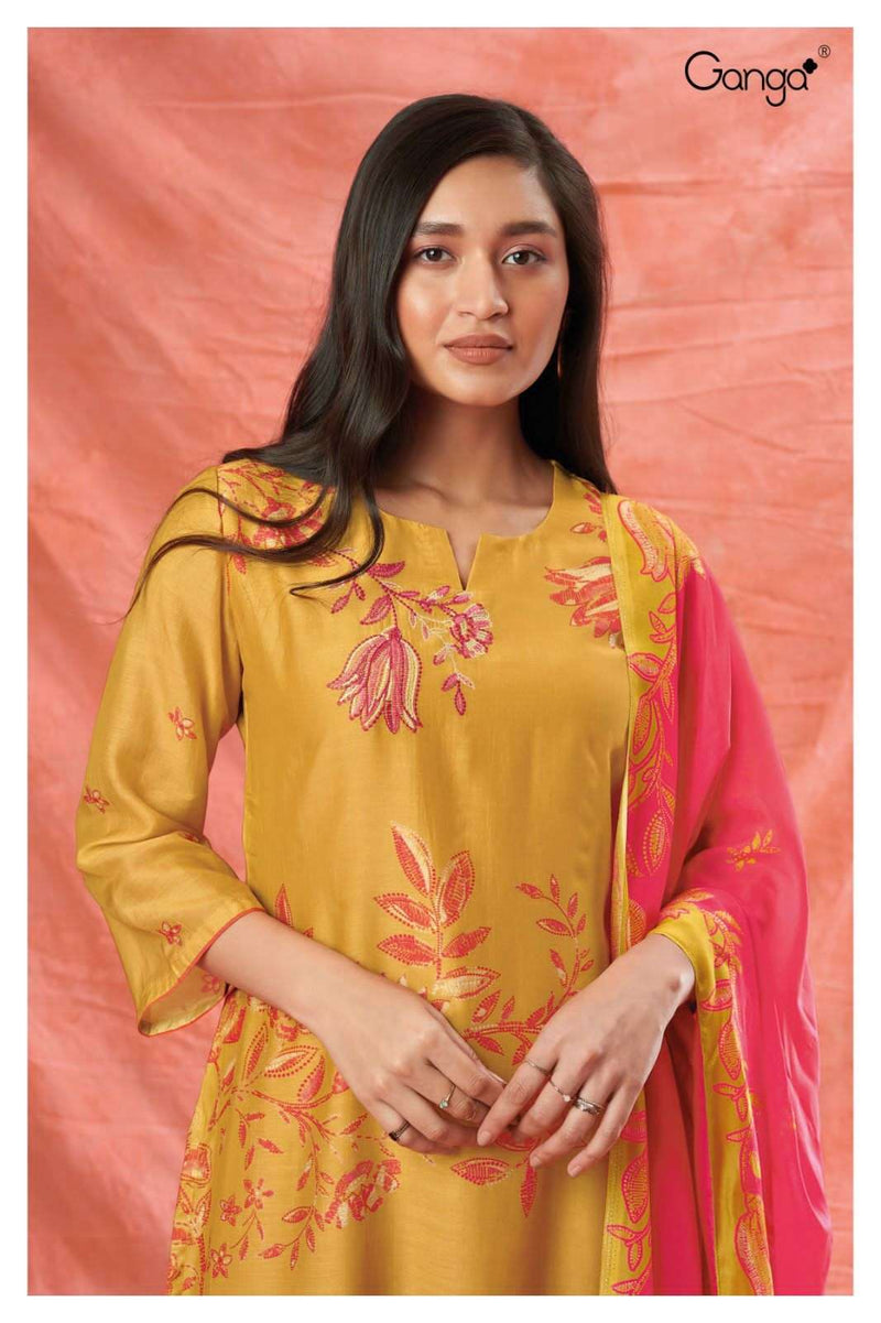 Ganga Zuriel 1781 Beautiful Printed With Work Salwar Kameez Material