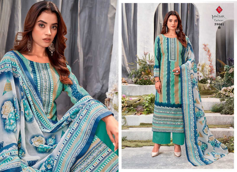 Tanishk Fashion Gazal Lawn Cotton Print Fancy Casual Wear Kurti Pant Dupatta Set
