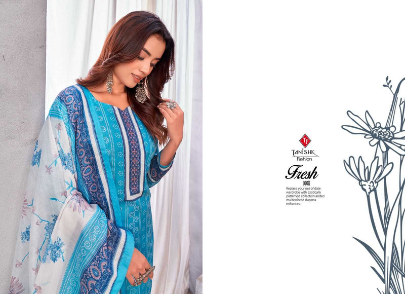 Tanishk Fashion Gazal Lawn Cotton Print Fancy Casual Wear Kurti Pant Dupatta Set