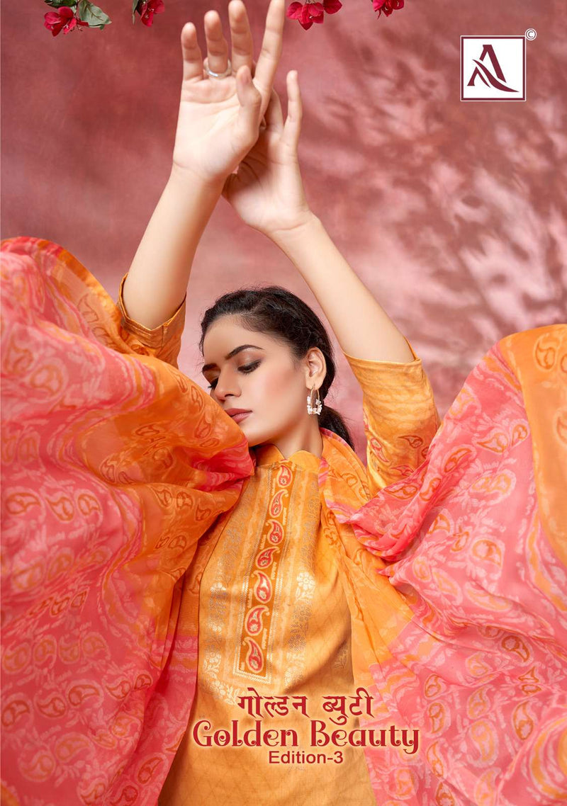 Golden Beauty Vol 3 By Alok Suit Fancy Work Adorable Casual Wear Salwar Kameez